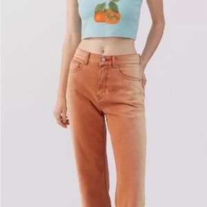 Stylish Orange Women's Jeans